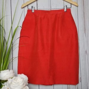 100% Silk Orange Skirt Size 10p